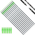 Tiger Archery 30Inch Carbon Arrow Practice Hunting Arrows With Removable Tips For Compound & Recurve Bow(Pack Of 12) (Light Gree
