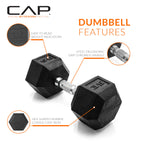 Cap Barbell 35 Lb Coated Hex Dumbbell Weight, New Edition