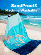 Ocoopa Diveblues Beach Blanket, Sand Free, Large Oversized Beach Blanket, Comfortable Parachute Nylon, Cozy& Chic, Compact& Ligh