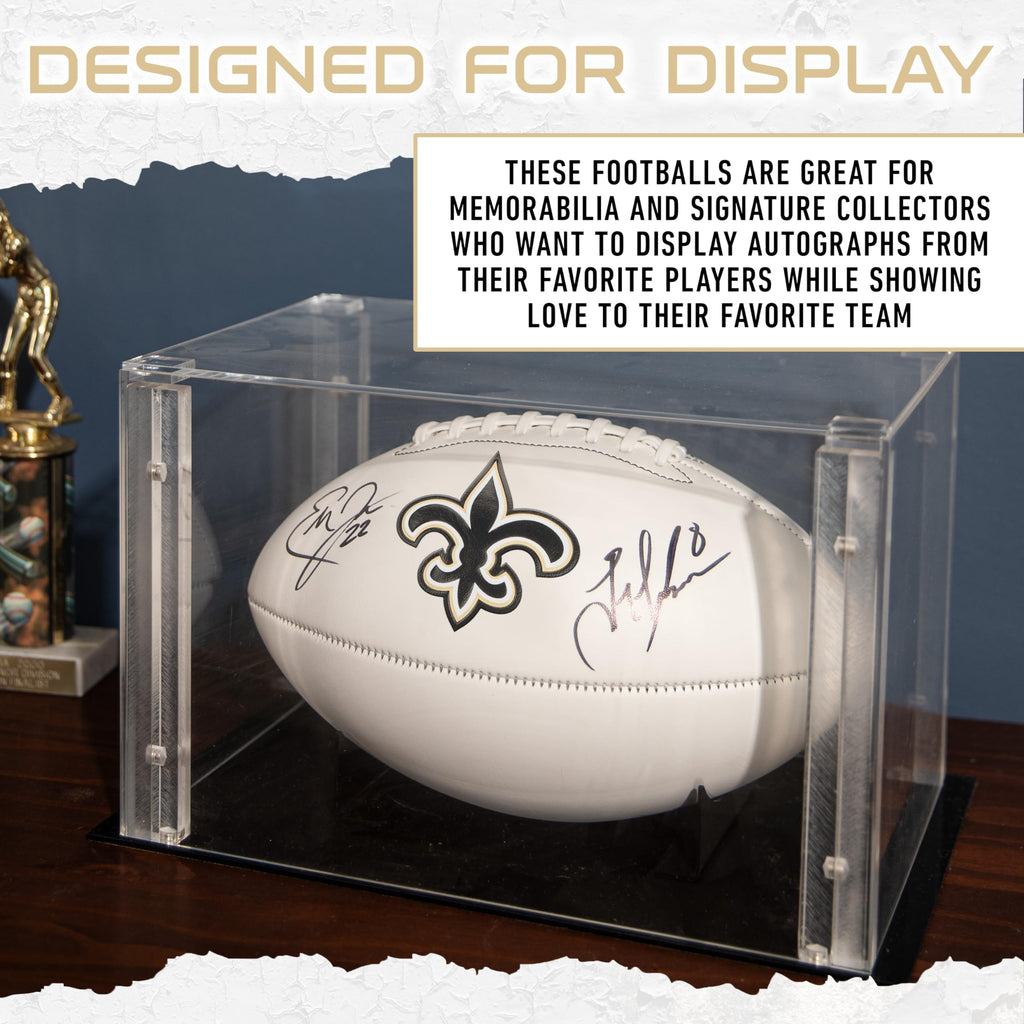 Franklin Sports Nfl New Orleans Saints Autograph Football - Official Size White Panel Souvenir Football For Autographs + Signatu