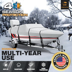 Vinpatio Trailerable Boat Cover, 600D Solution-Dyed Bass Boat Cover, 20-22 Ft Heavy Duty 100% Waterproof Boat Covers Fits V-Hull
