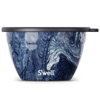 Swell Stainless Steel Salad Bowl Kit - 64Oz, Azurite - Comes With 2Oz Condiment Container And Removable Tray For Organization -