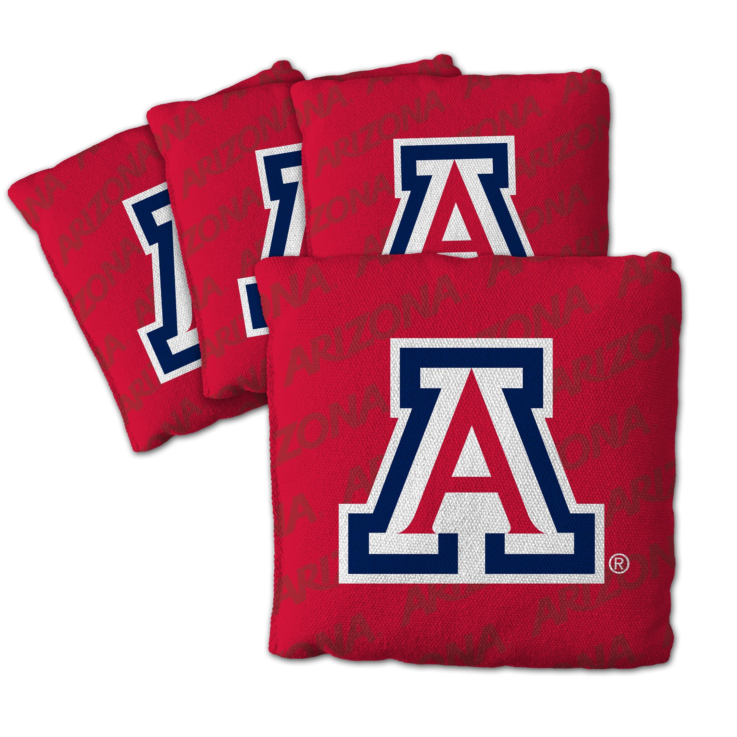YouTheFan Officially-Licensed NCAA Arizona Wildcats Set of 4 Cornhole Bags - All Weather Regulation 6    x 6    Size - 16oz Weig