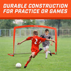 Gosports Team Tone 6 Ft X 4 Ft Portable Soccer Goal For Kids - Pop Up Net For Backyard - Red