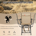 Goplus Hunting Chair, 360 Swivel Folding Hunting Blind Chair With Carrying Strap, 330Lbs Capacity, Portable Deer Hunting Stool,