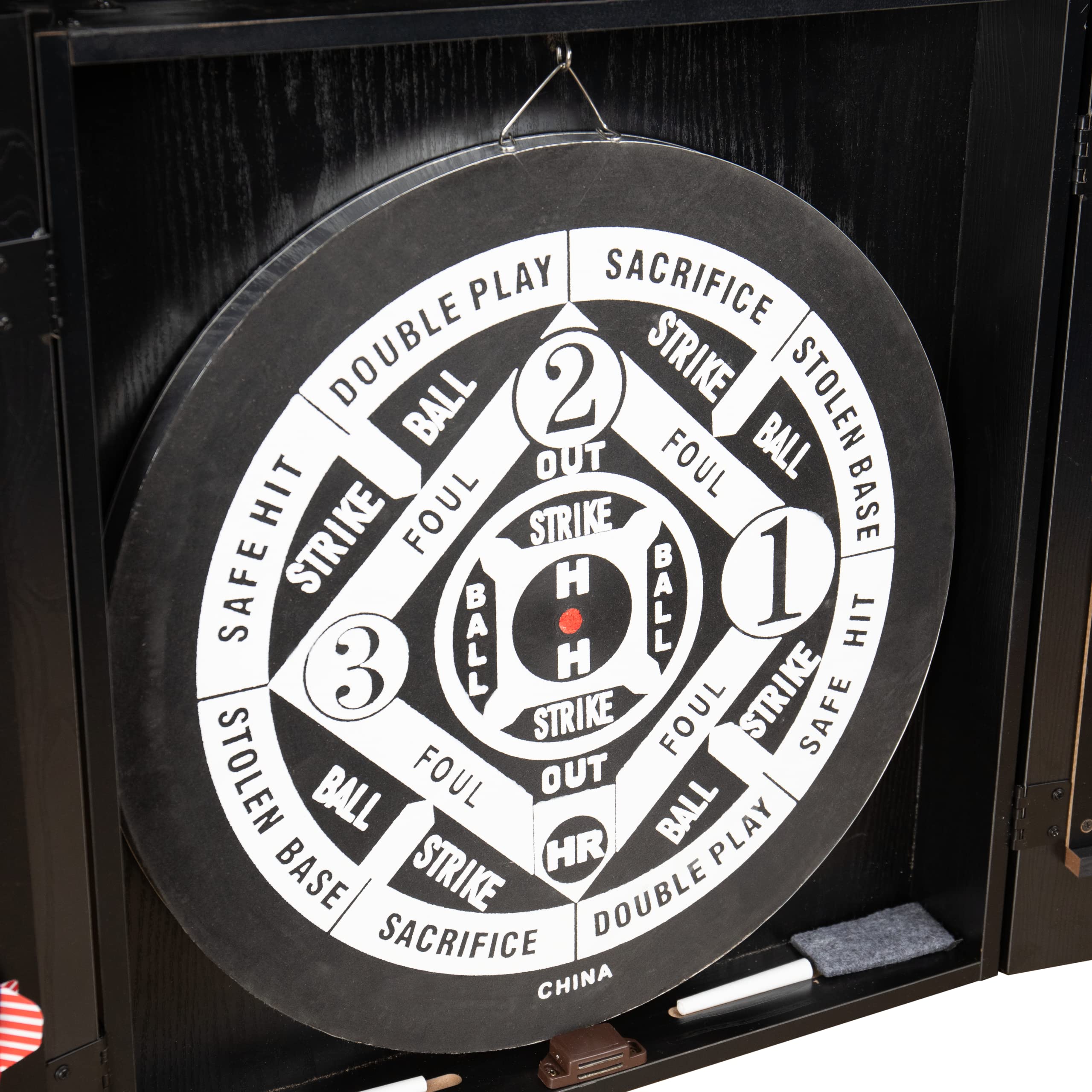 Dmi Sports Recreational Dartboard Cabinet Set - Includes Dartboard, Two Dart Sets, And Traditional Chalk Scoring