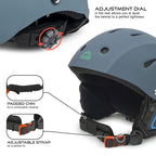 Stomp Ski & Snowboarding Snow Sports Helmet With Build-In Pocket In Ear Pads For Wireless Drop-In Headphone (Matte Blue, Small)