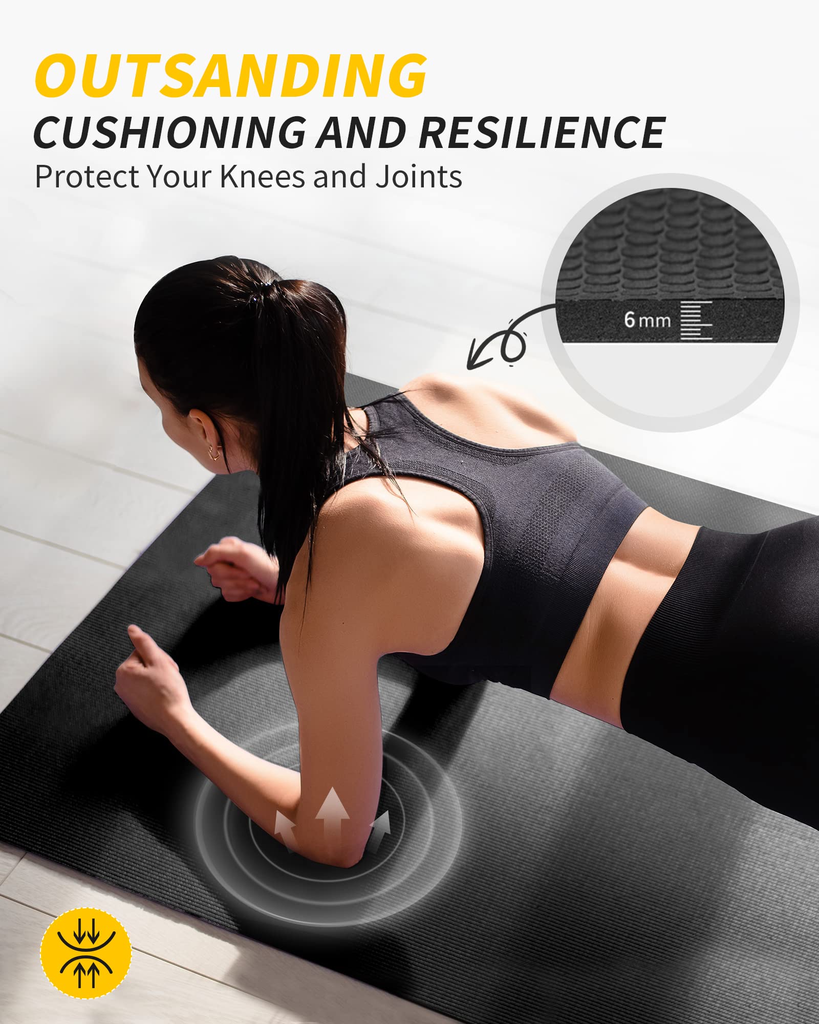 Cambivo Yoga Mat For Women And Men, Extra Long And Wide Exercise Mat(84 '' X 30 '' X 1/4 Inch), Large Non Slip Workout Mat For Y