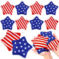 JarThenaAMCS 12Pcs Patriotic Cornhole Bags for Tossing 4th of July Red Blue Stripe Star Bean Game Bags for 250th Anniversary Ind