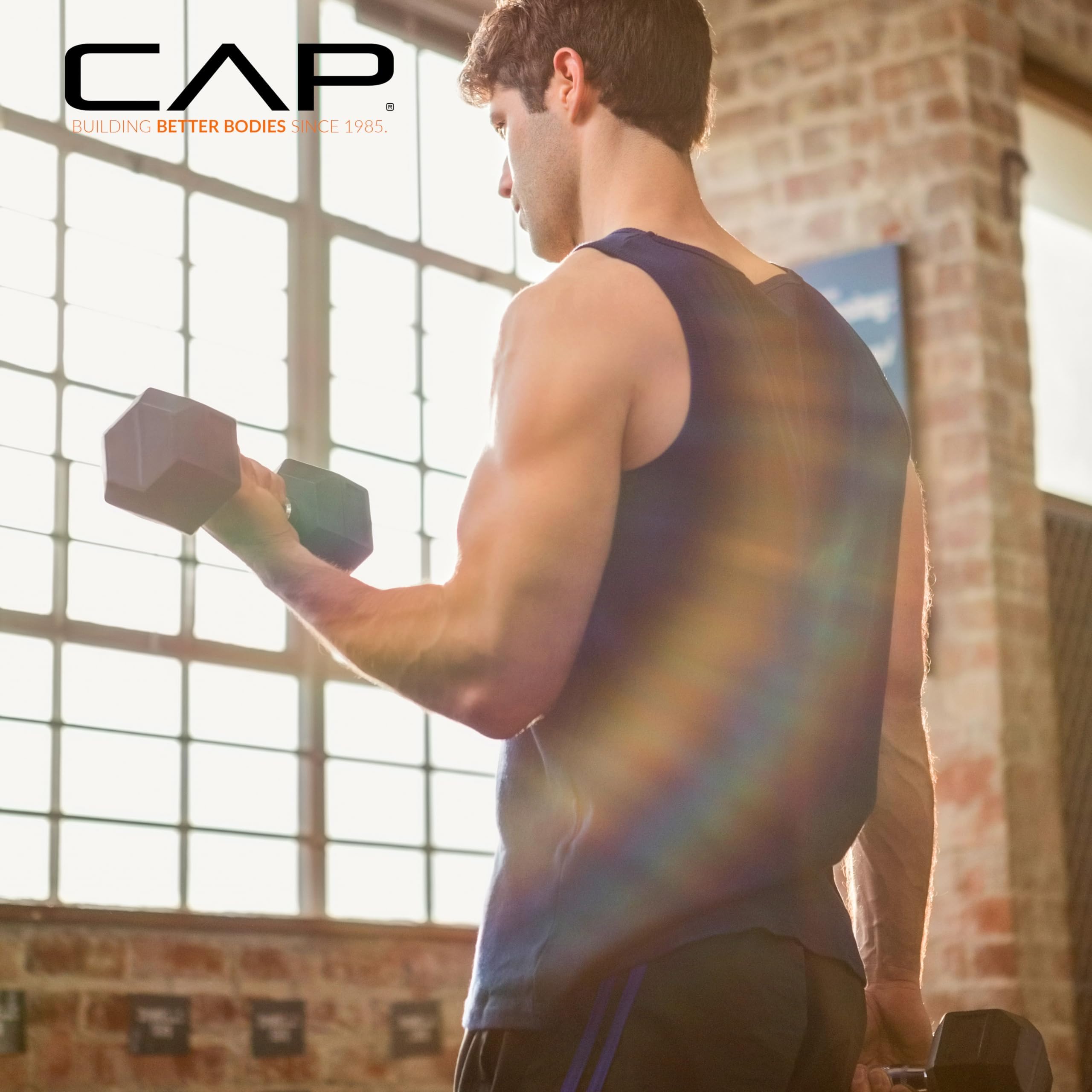 Cap Barbell 10 Lb Coated Hex Dumbbell Weight Pair With Padded Grip