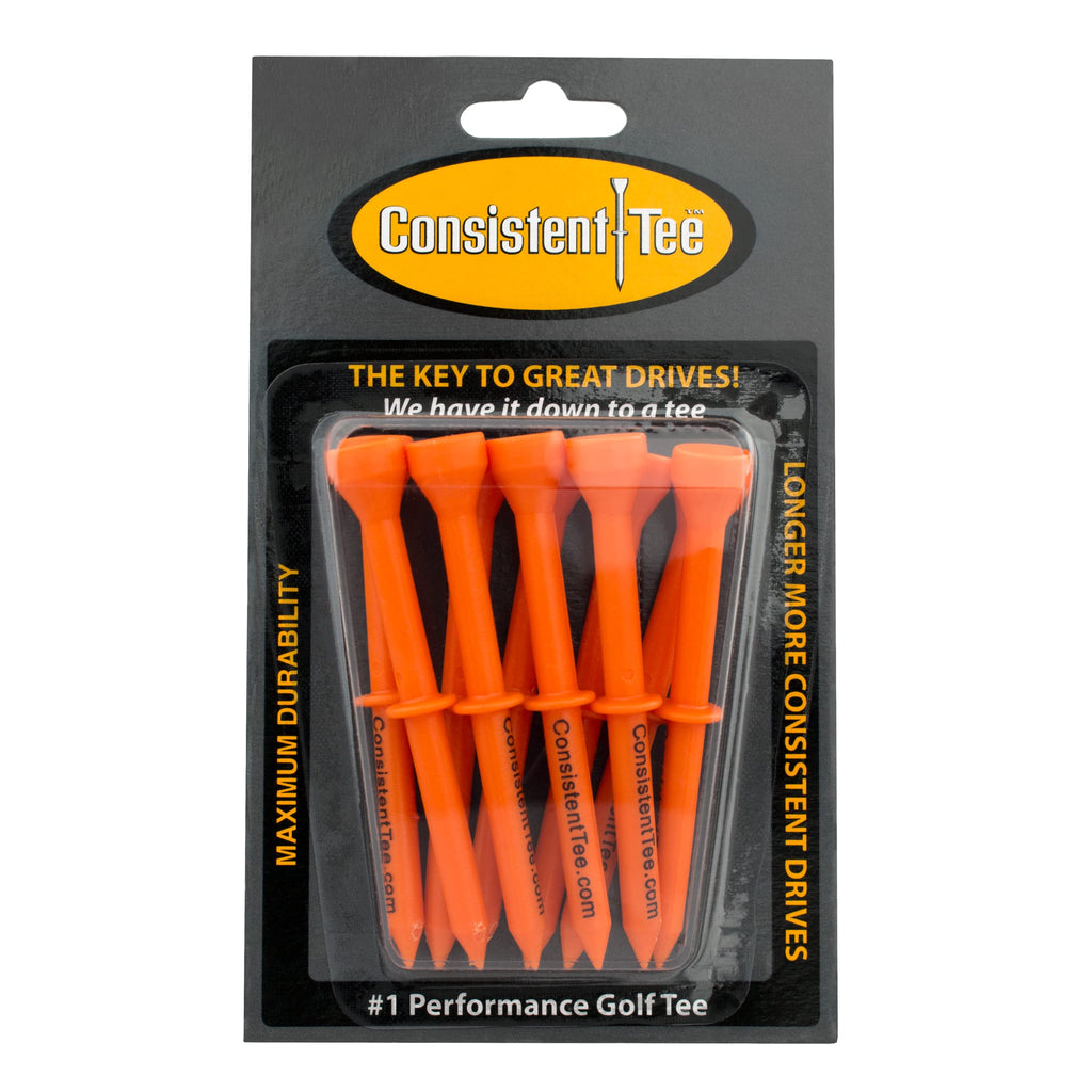 Proactive Sports Consistent Tee 3 1/4'' Pack Of 10 Durable, Biodegradable Tees For Perfect Height And Position (Orange)