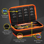 Casemaster Plazma Plus Black With Orange Trim Dart Case And Phone Pocket