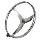 Seachoice 3 Spoke Sports Steering Wheel W/Turning Knob, Fits 3/4 In. Tapered Shaft, 15.5 In. Diameter