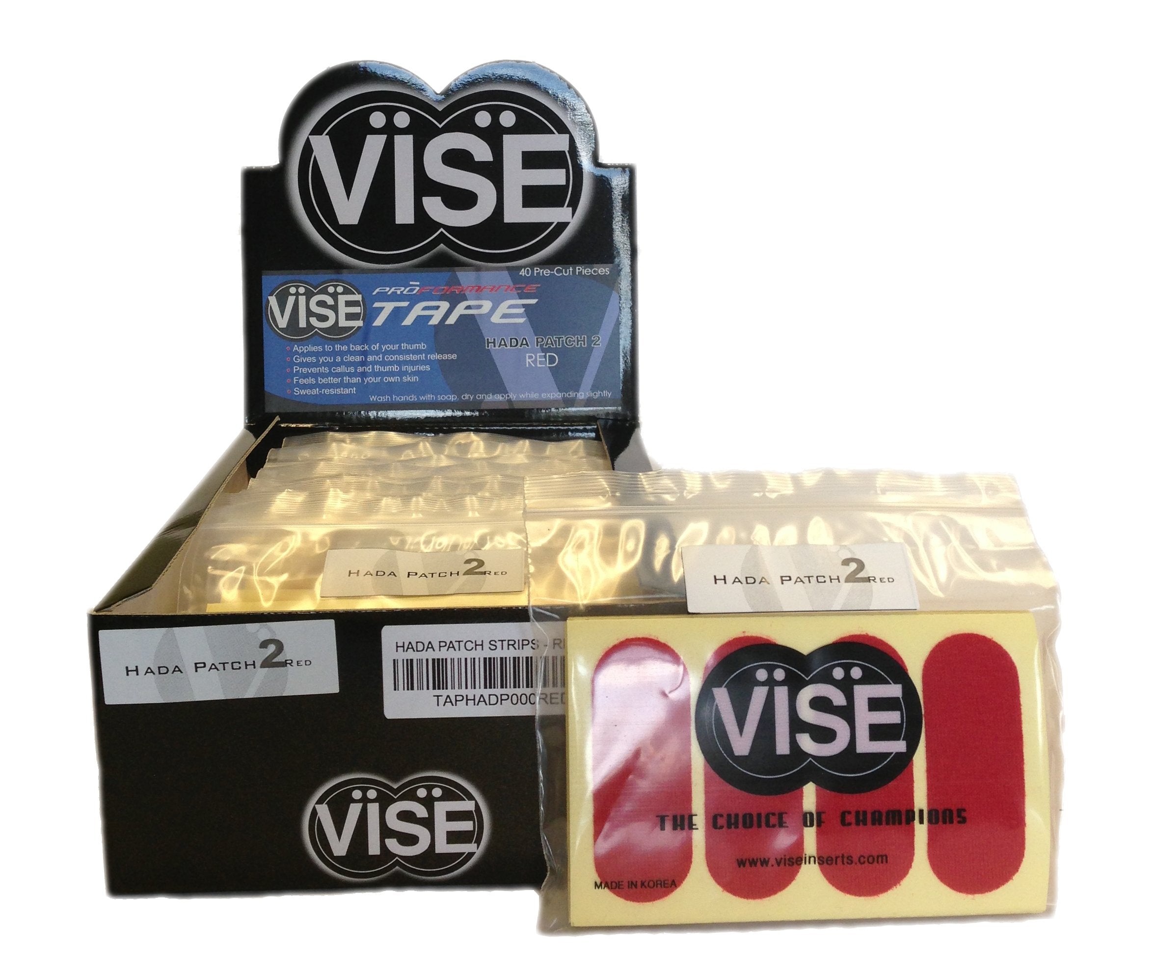 Vise Hada Patch Pre-Cut Tape (Pack Of 12), Red