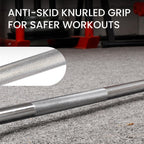 Fitvids Olympic 2-Inch Barbell Bar for Weightlifting and Powerlifting - 700 Pound Capacity - 6-Foot - Silver