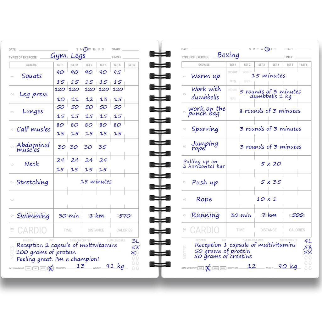 Fitness Journal & Workout Planner - Designed By Experts Gym Notebook, Workout Tracker, Exercise Log Book For Men Women - Red