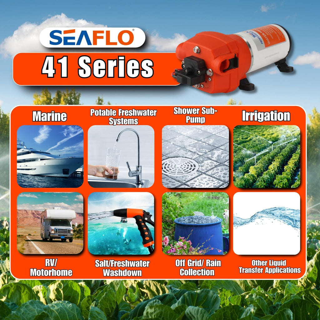 Seaflo 12V 4.5 Gpm 40 Psi Water Pressure Pump