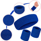 Bememo 6 Pieces Striped Sweatbands Set, Includes 2 Pieces Sports Headband And 4 Pieces Wristbands Sweatbands Colorful Striped Sw