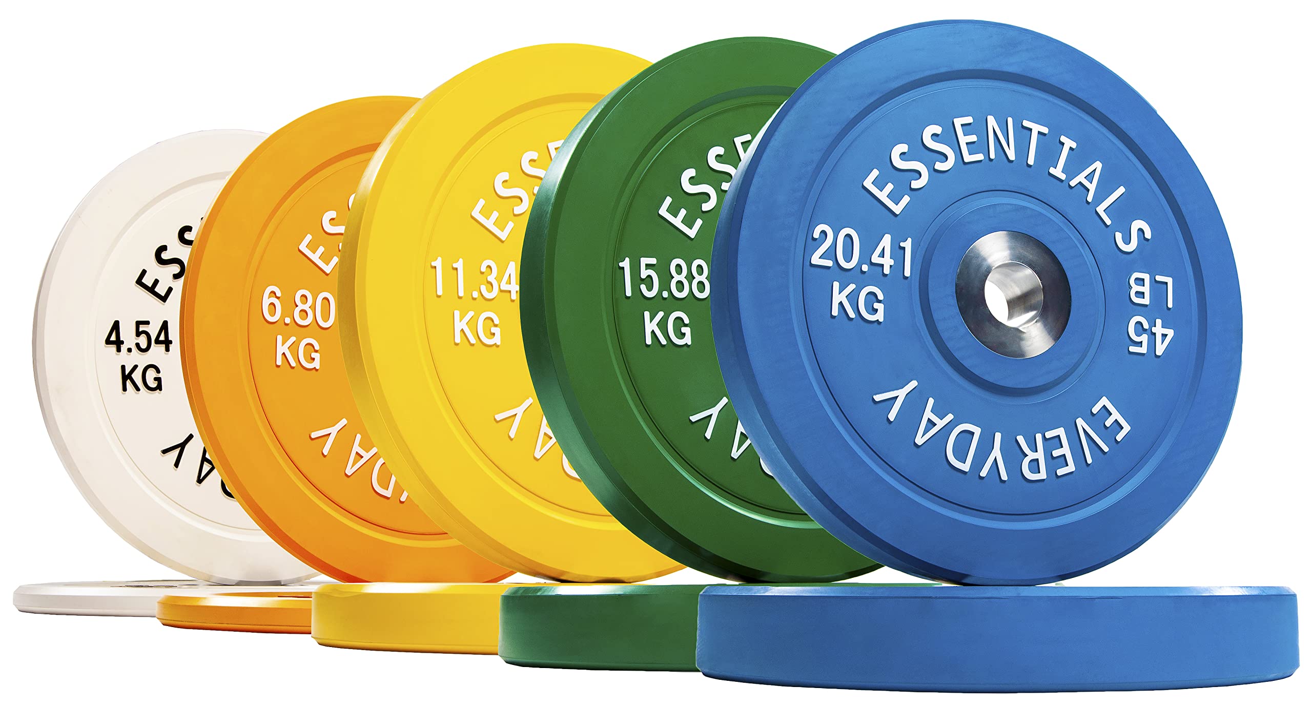 BalanceFrom Color Coded Olympic Bumper Plate Weight Plate with Steel Hub, 260LB Set, 2x 10/15/25/35/45LB