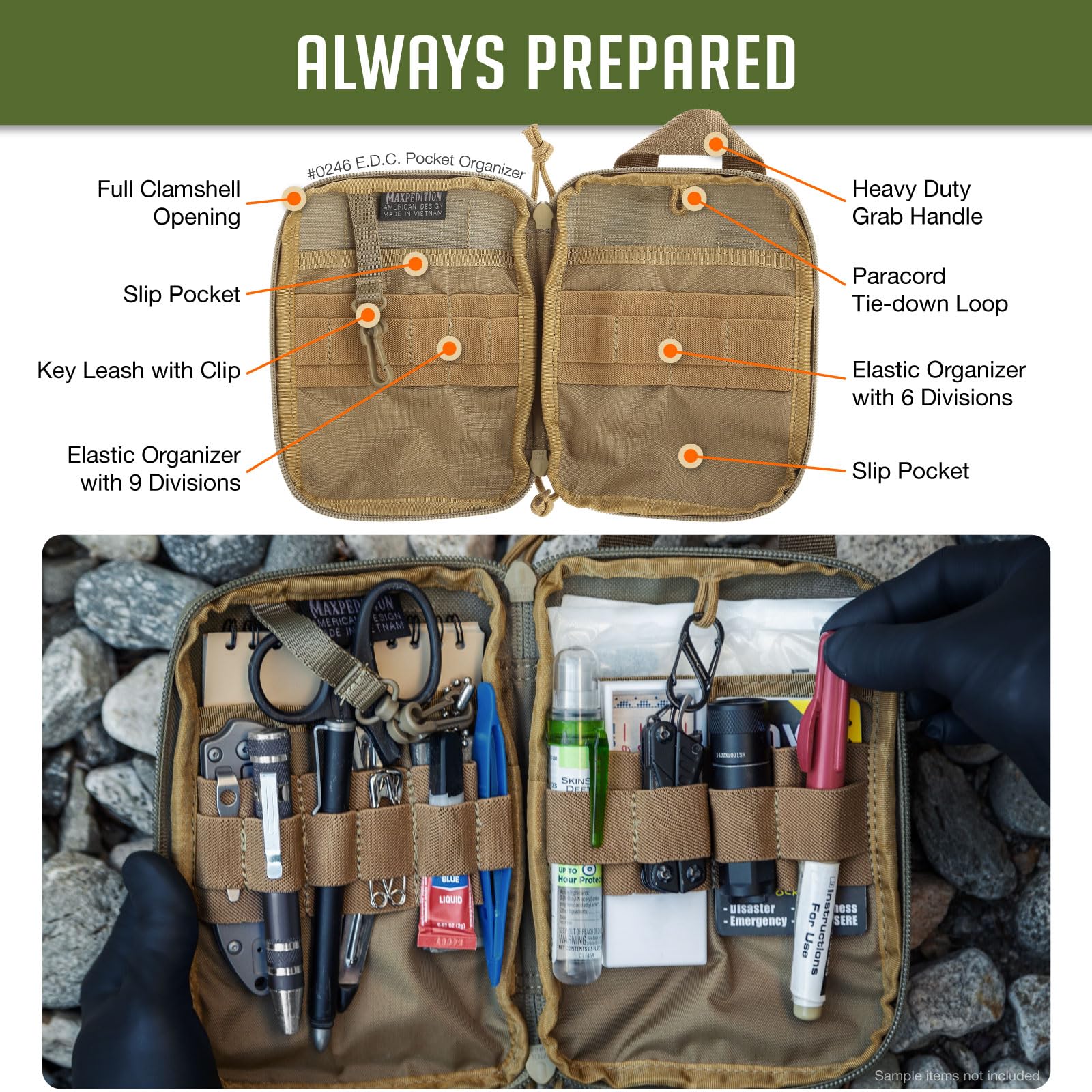Maxpedition E.D.C. Pocket Organizer (Khaki)