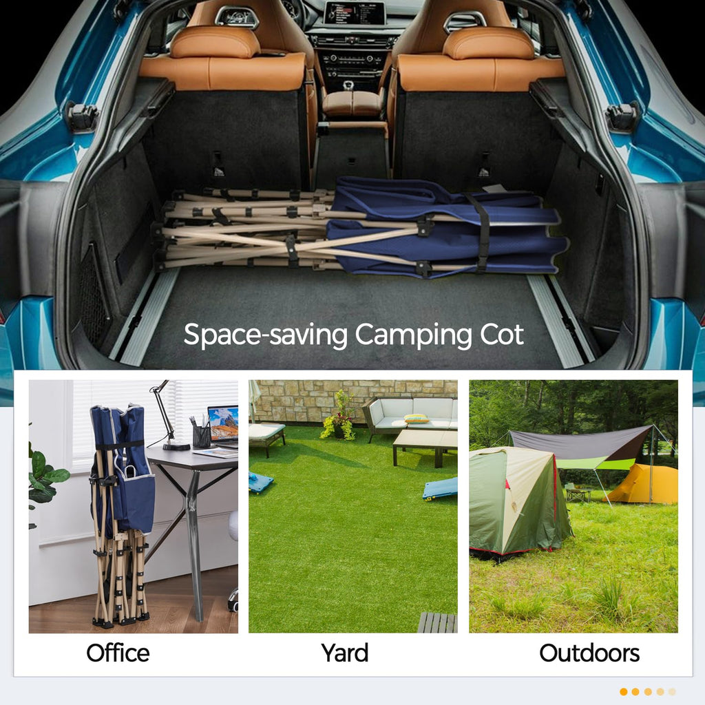 Yaheetech Folding Camping Cot, Portable Military Canvas Sleeping Bed, Outdoor Comfortable Lightweight Bed W/Carry Bag For Hiking