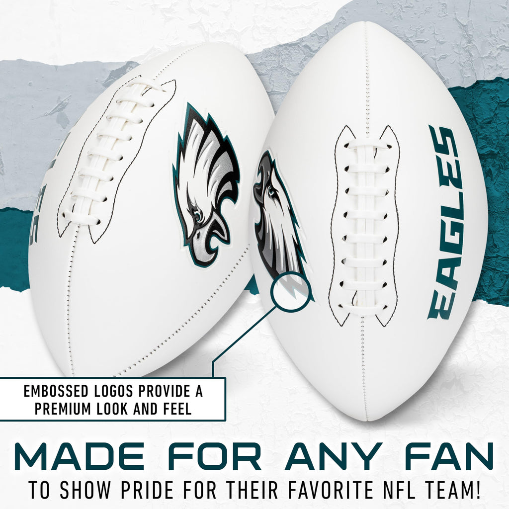Franklin Sports Nfl Philadelphia Eagles Autograph Football - Official Size White Panel Souvenir Football For Autographs + Signat