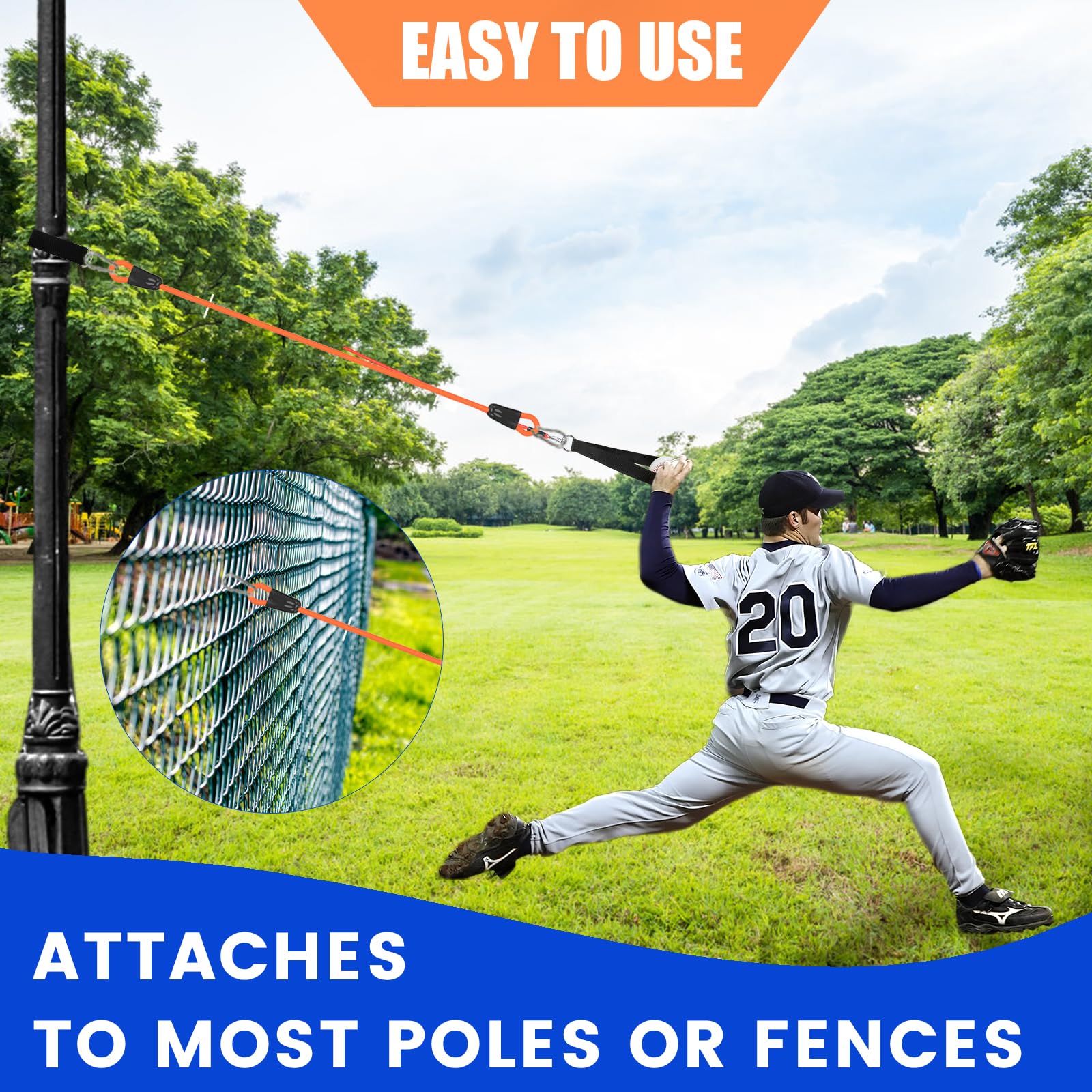 Baseball Resistance Trainer,Updated Training Aid For Baseball Softball Pitchers,Interchangeable Grips To Build Arm Strength,Arm
