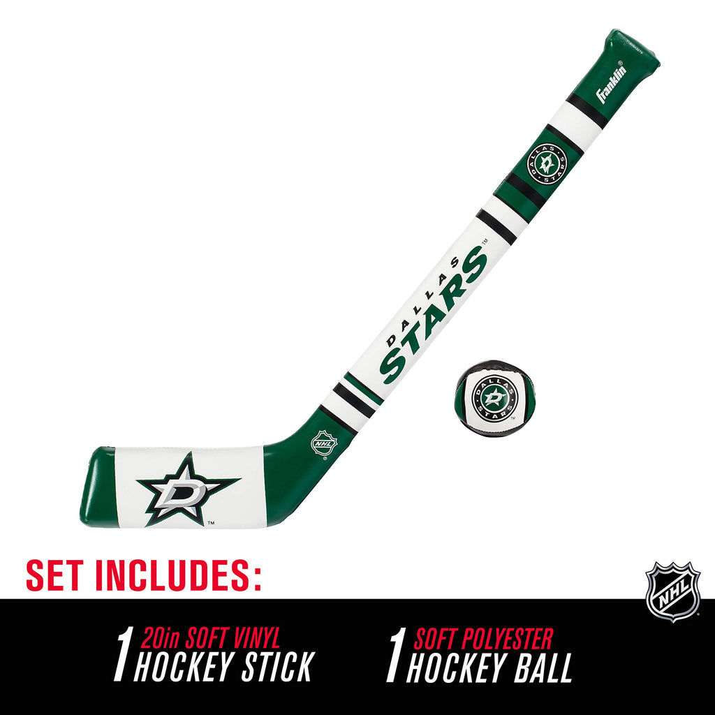 Franklin Sports Dallas Stars Nhl Mini Soft Hockey Stick Set - Nhl Team Soft Foam Mini Hockey Stick And Ball Set - Great Toy For
