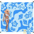 Skynautre Waterproof Sandproof Beach Blanket, 110''  118'' Oversized Sand Free Beach Mat With 4 Stakes & Storage Bag, Extra Larg