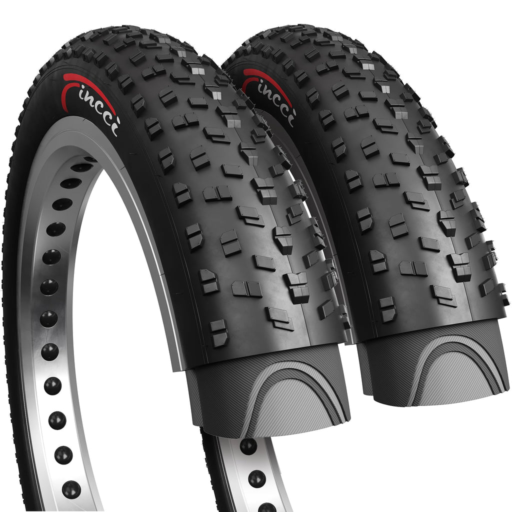 Fincci Pair 26X4.0 Fat Bike Tires 100-559 Foldable Fat Tires For Road Mountain Mtb Mud Dirt Offroad Bike Bicycle - Pack Of 2