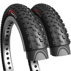 Fincci Pair 26X4.0 Fat Bike Tires 100-559 Foldable Fat Tires For Road Mountain Mtb Mud Dirt Offroad Bike Bicycle - Pack Of 2