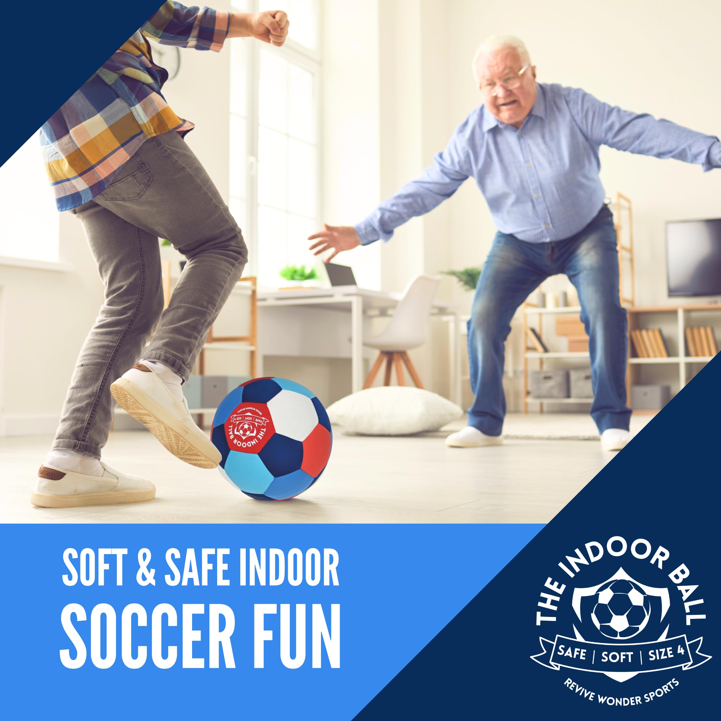 Revive Wonder The Indoor Ball | Soft & Safe Indoor Soccer Ball, Size 4 | Essential Soft Soccer Ball For Silent Dribble, Juggling