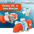 Seaflo 14B Series 12V 1100 Gph Automatic Low Profile Bilge Pump | Timer Sensing, Check Valve, 360 Installation, And 4-Year Warra