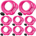 Hotop 8 Pcs Bike Locks Bulk High Security 4 Digit Heavy Duty Bicycle Cable Locks with Mounting Bracket 4 Ft Resettable Coiling B