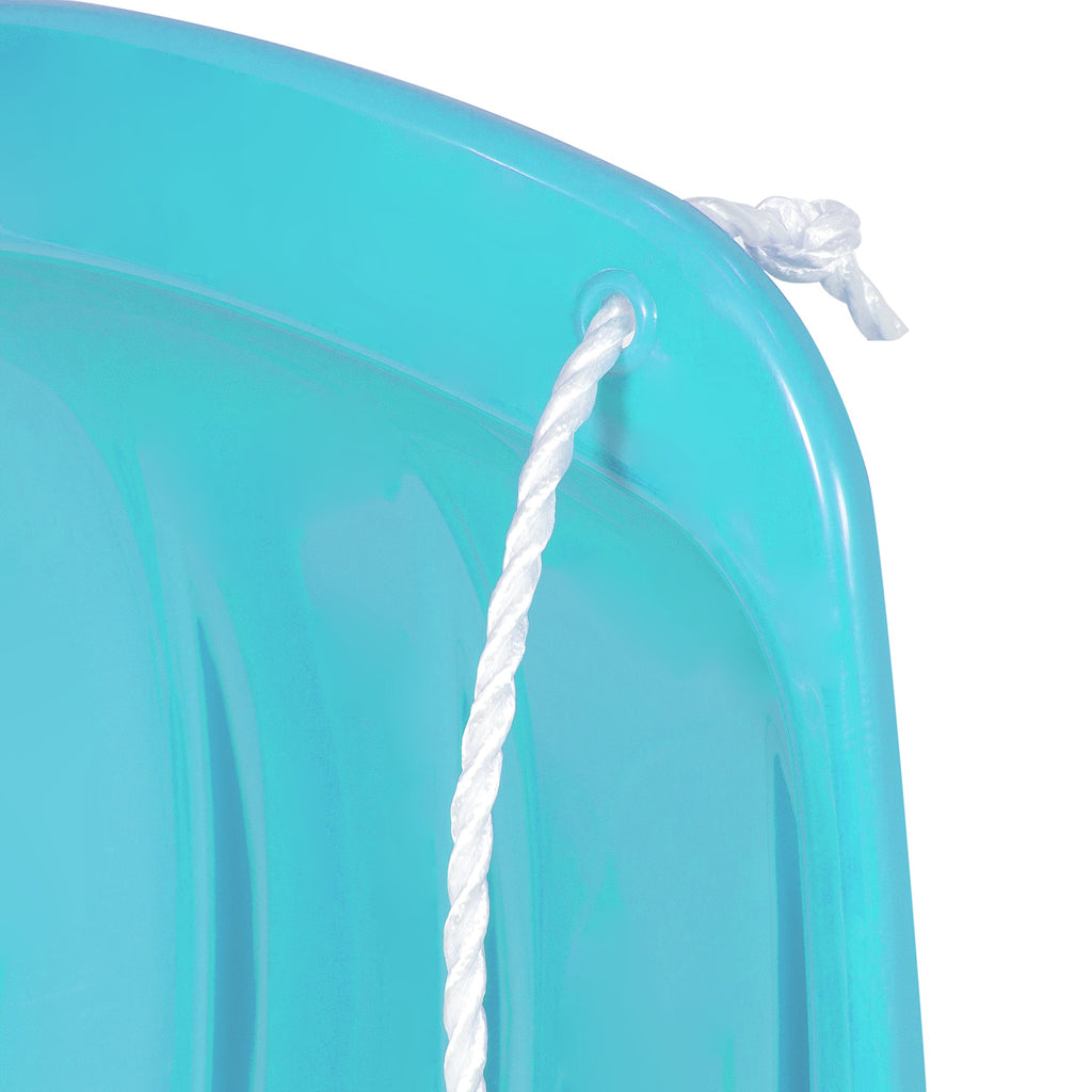 Best Choice Products 48In Kids Plastic Toboggan Snow Sled W/Pull Rope - Ice Blue