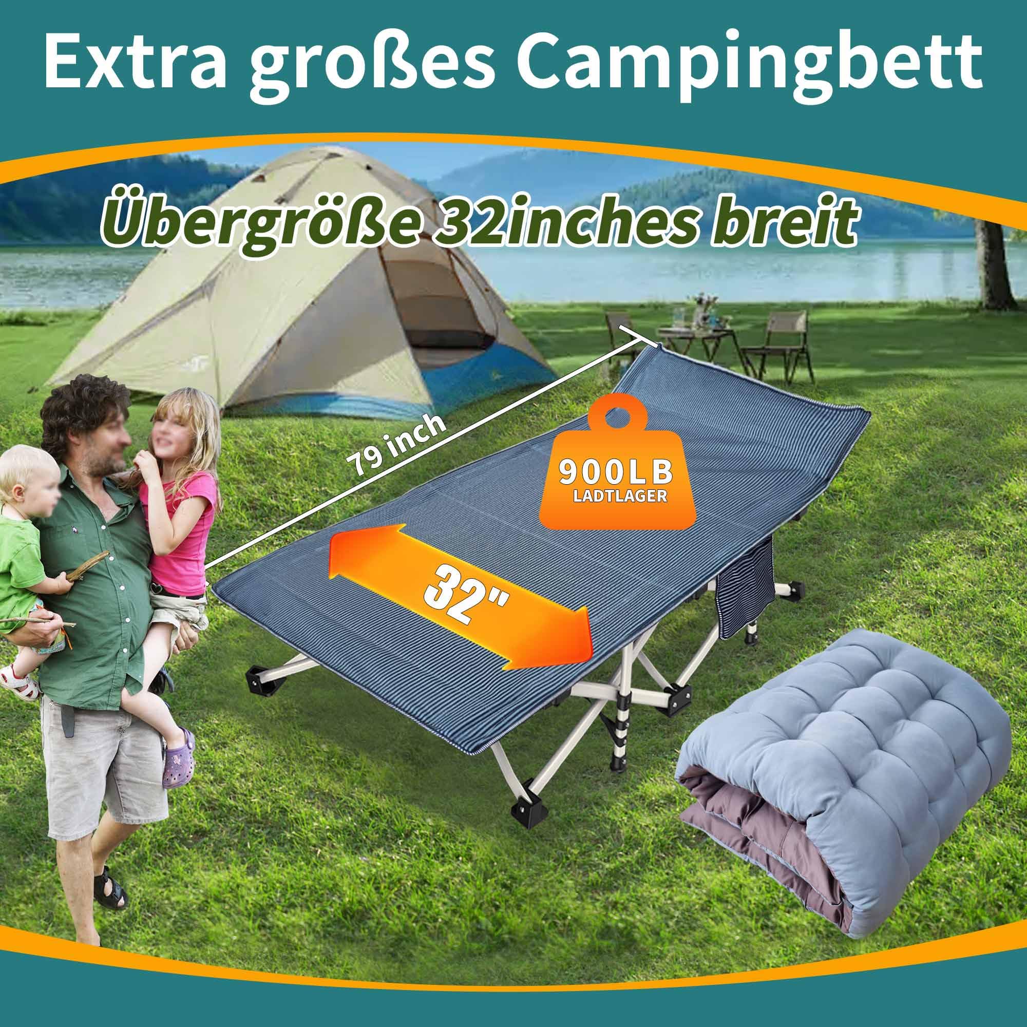2 Pack 79 L X 32 W X 18 H Oversize Xxl Camping Cot With Comfortable Mattress For Adults Extra Wide Cots For Sleeping Heavy Duty