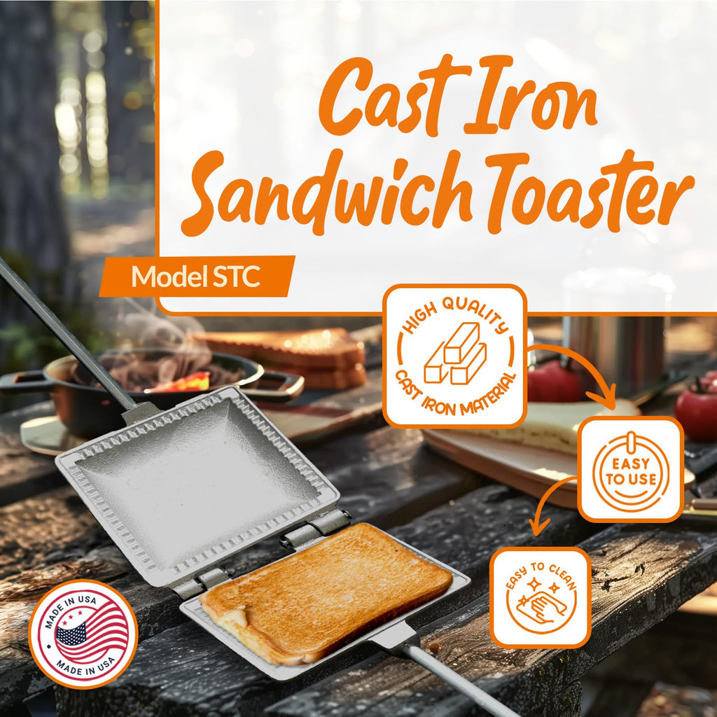 Palmer Cast Iron Long Handle Sandwich Toaster