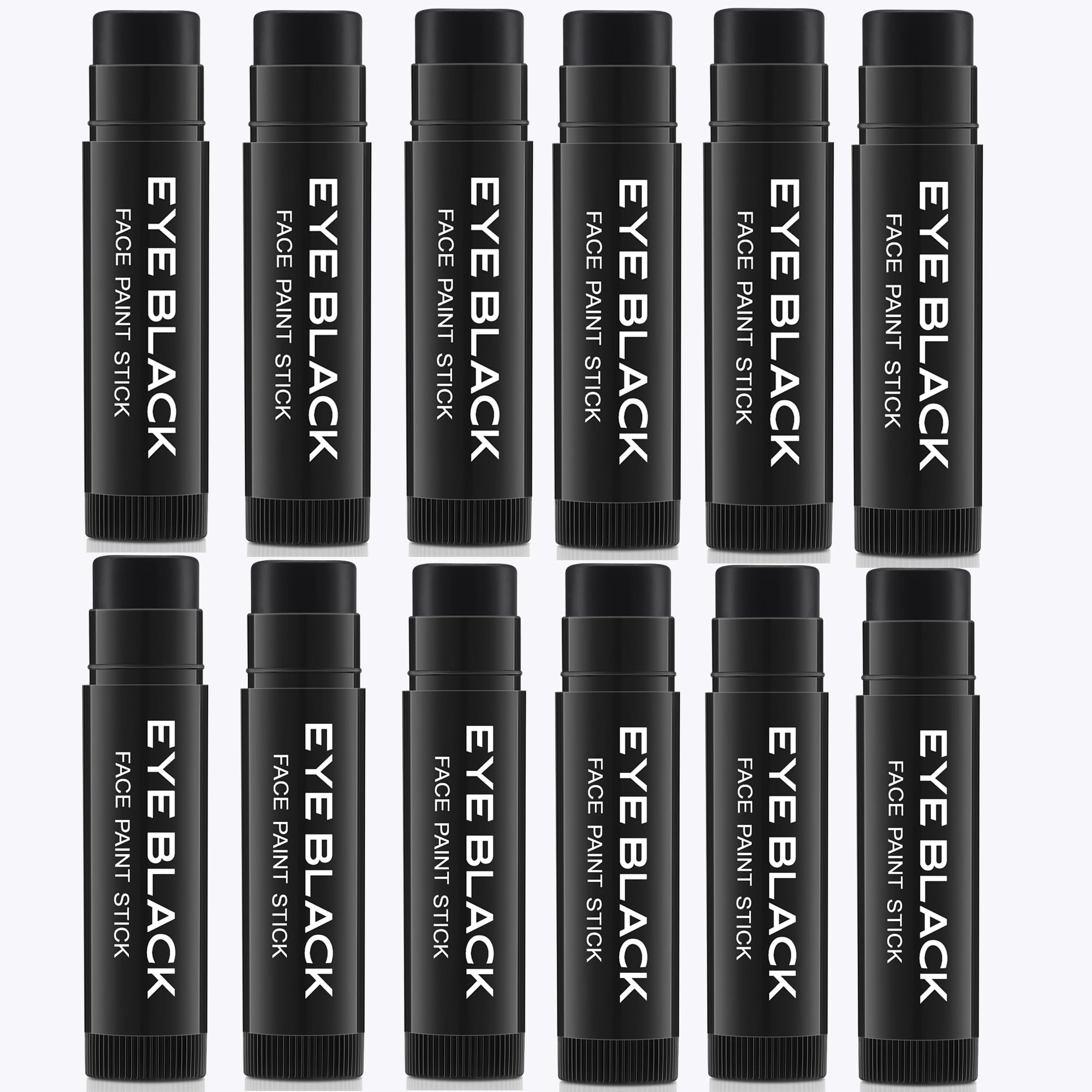 Wismee Eye Black Stick, 12pcs Anti-Glare Under Eye Sports Grease Stick for Football Baseball Softball Lacrosse Hockey Athletes S