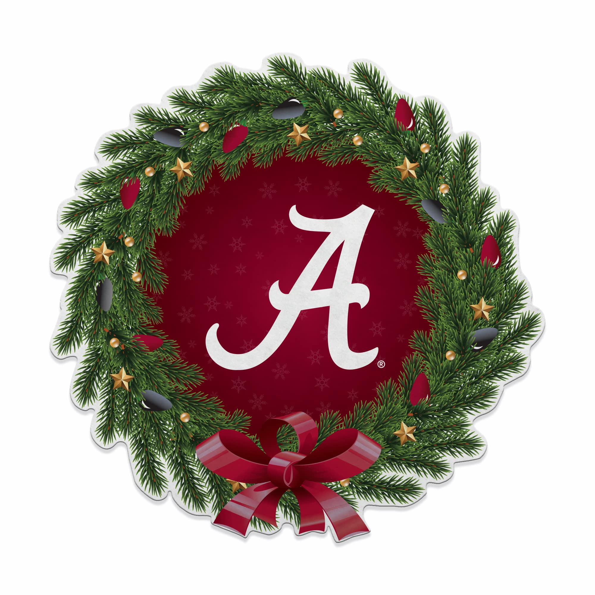 Rico Industries Ncaa Alabama Crimson Tide Wreath Shape Cut Pennant - Home And Living Room D  Cor - Soft Felt Ez To Hang 18X0.10X