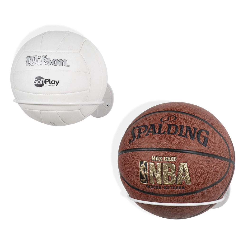 Wallniture Sporta Wall Mount Ball Storage, Ball Holder Organization And Storage Rack For Basketball, Football, Soccer Balls, Met