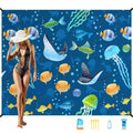 Famstar Beach Blanket Oversized Extra Large78 X110,Waterproof Sandproof Beach Blanket 2-8 Adults Lightweight Durable For Travel