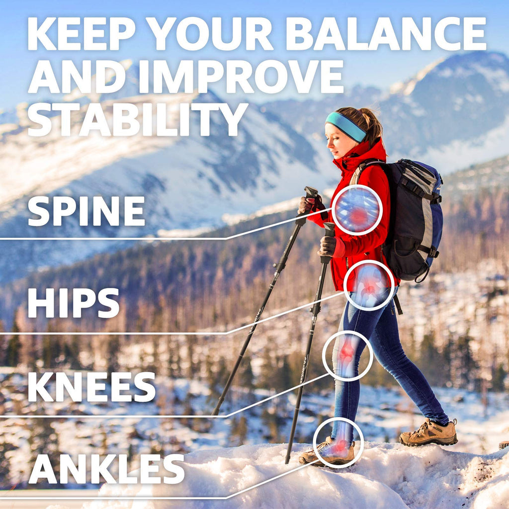Trekking Poles Collapsible Hiking Poles - Auminum Alloy 7075 Trekking Sticks, Antishock And Quick Lock System, Telescopic, Colla