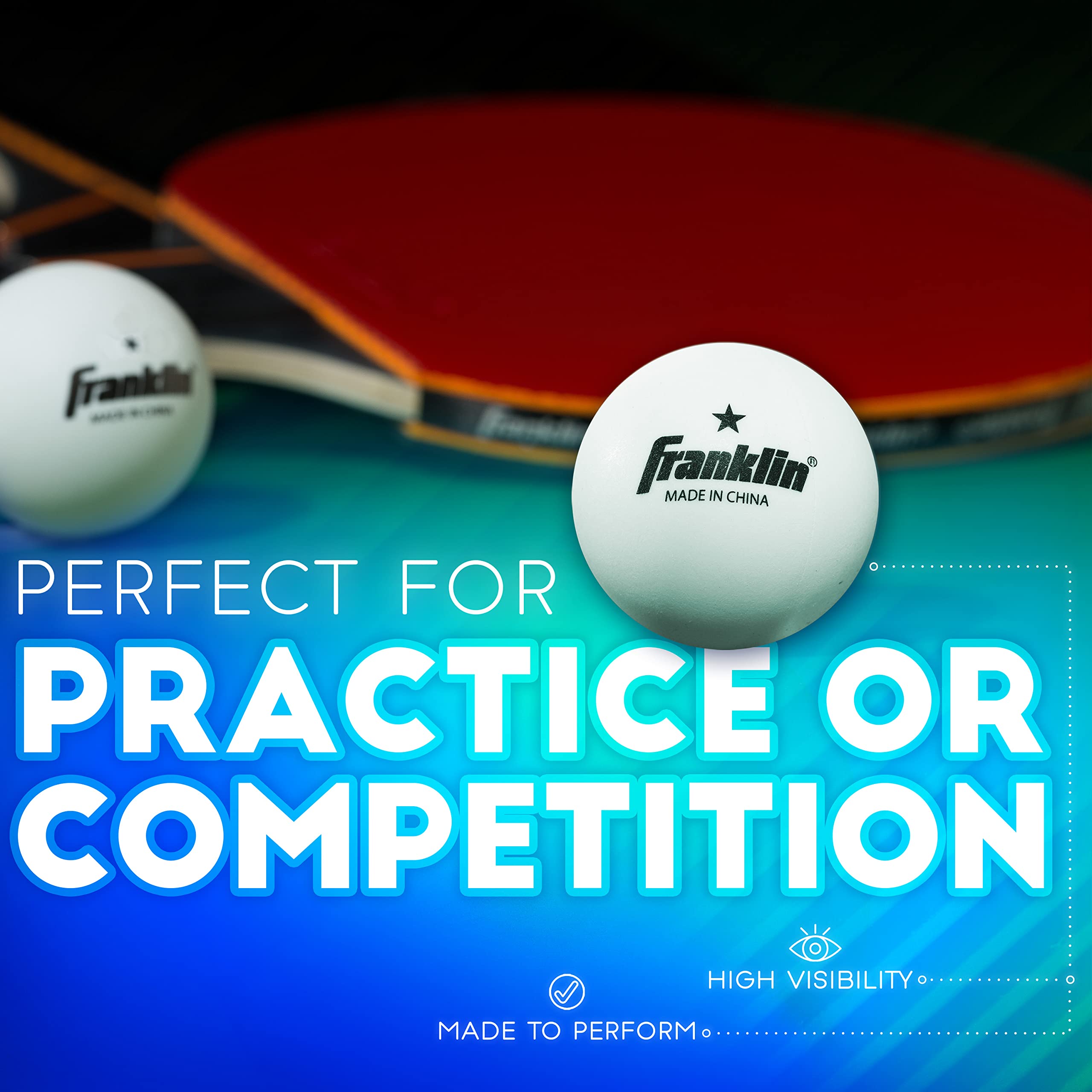 Franklin Sports Table Tennis Balls - White Table Tennis Balls - 38Mm Official Weight Balls - One Star Professional Balls - 6 Pac