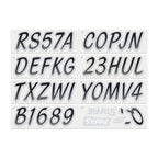 Stiffie Whipline Black/Silver Super Sticky 3 '' Alpha Numeric Registration Identification Numbers Stickers Decals For Sea-Doo Sp