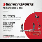 Gamma Sports Stringing Machines, Progression 200, 360 Degree Rotation Tabletop Racquet Stringer Machine, Drop Weight, Tennis, Ra