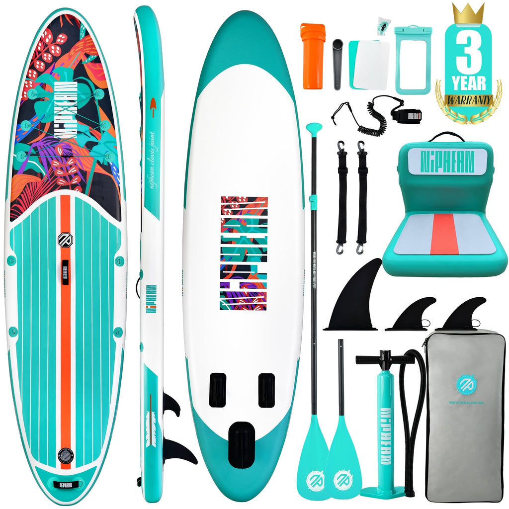 Niphean Paddle Board with Seat, 106 Paddleboard Inflatable Paddle Board with Seat Anti-Slip EVA Deck, Inflatable Paddle Boards f