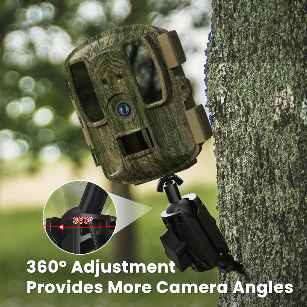 Oripik Adjustable Trail Camera Tree Mount: Game & Hunting Camera Outdoor Mounting Bracket Holder With Double 360 Swivel Tilt Bal