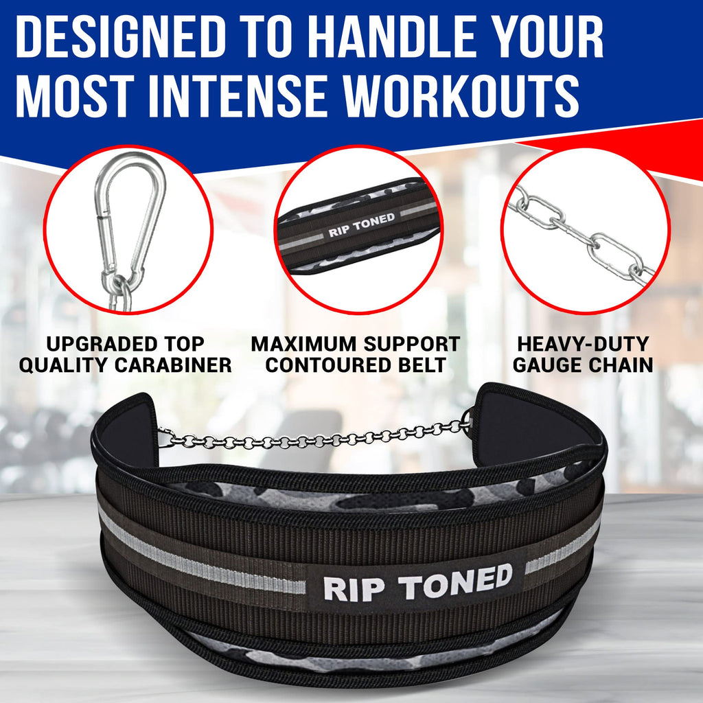 Rip Toned Dip Belt For Weight Lifting Pull Ups Dips Chin Ups - 36 Heavy Duty Steel Chain - Weight Belt With Chain For Weight Lif