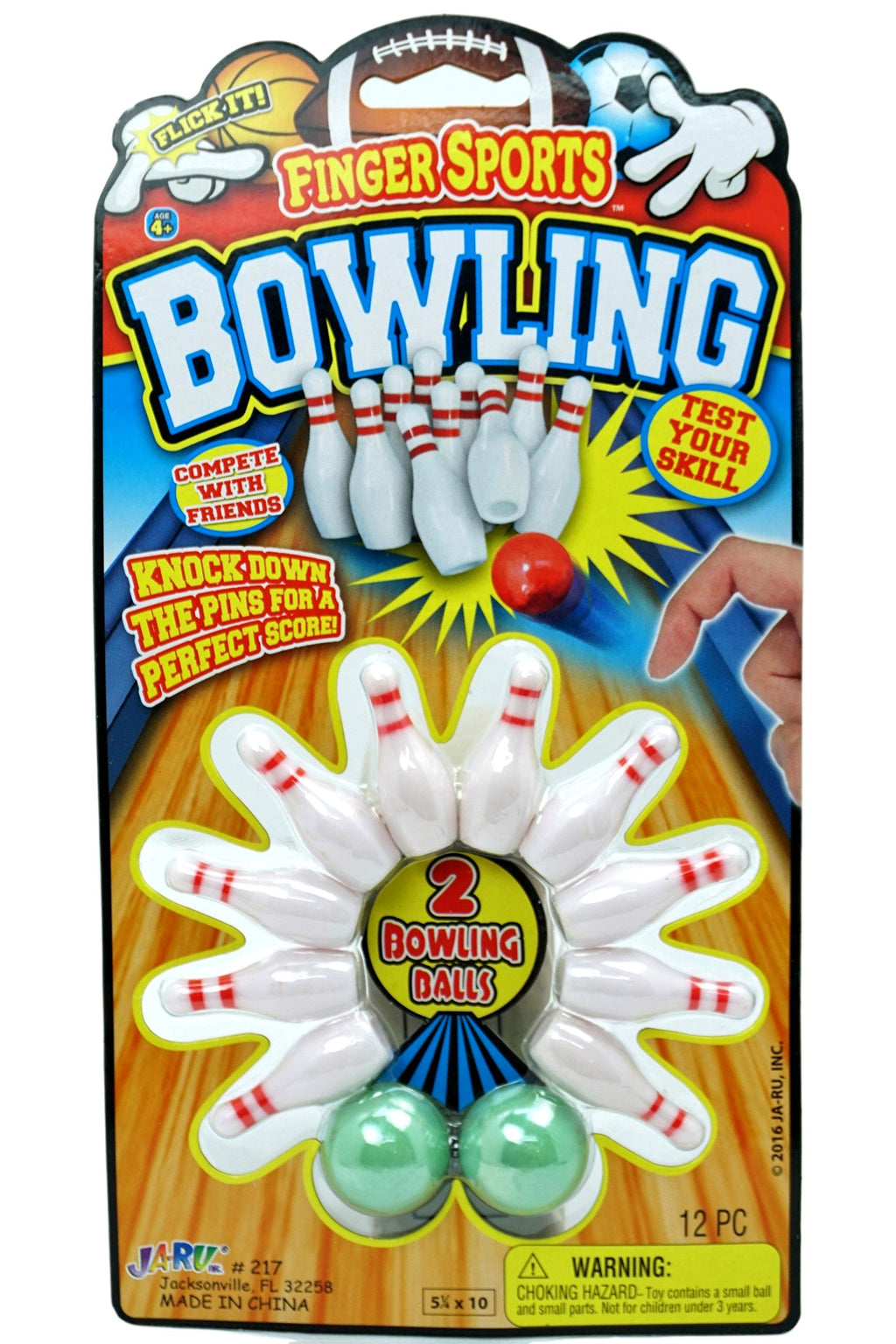 Ja-Ru Mini Bowling Toys (2 Set) Miniature Bowling Pins & Bowling Ball For Kids & Adults. Small Tabletop Games & Office Desktop T