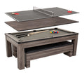 Atomic 7 Hampton 3-In-1 Combination Table Includes Billiards, Table Tennis, And Dining Table With Dual Storage Bench Seating, Gr